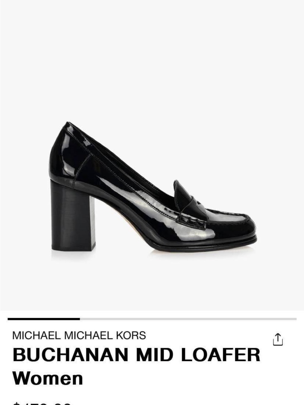 MICHAEL Michael Kors BUCHANAN MID LOAFER Patent Black Mid-Heel Loafer